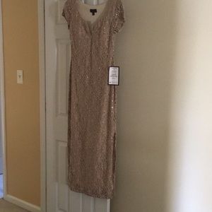 Connected Apparel Taupe/Stone Long Dress.